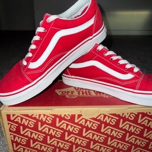 Vans Old School Racing Red and True White Sneakers